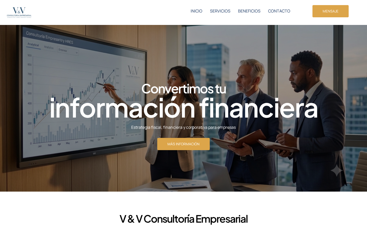 Vista previa del sitio VYV Consultoría Empresarial